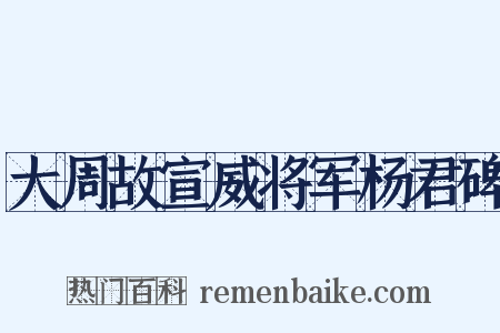 大周故宣威将军杨君碑是什么意思的图片